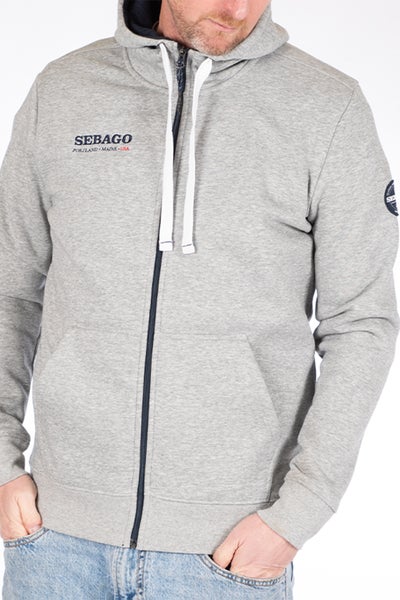 Authentic Logo Zip Hood Huppari Harmaa meleerattu