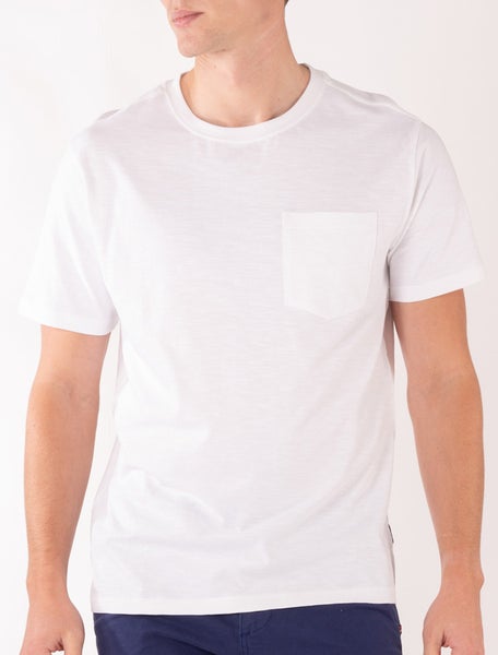 Slub Pocket T-paita Valkoinen