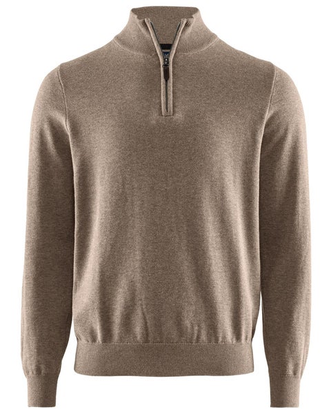 Brocton Cotton half-zip neule beige