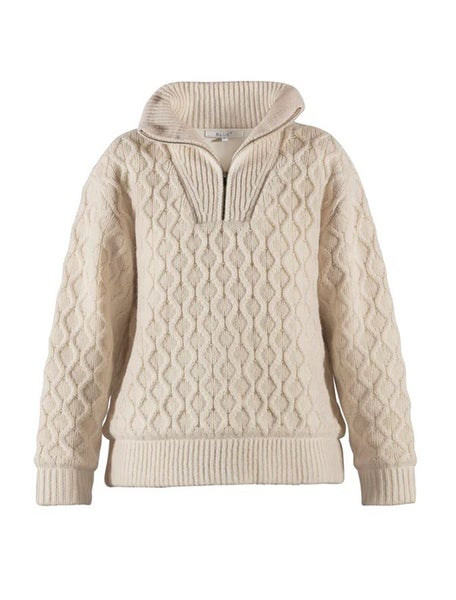 Frances Zip Wool Windbreaker tuulenpit&auml;v&auml; neule luonnonvalkoinen