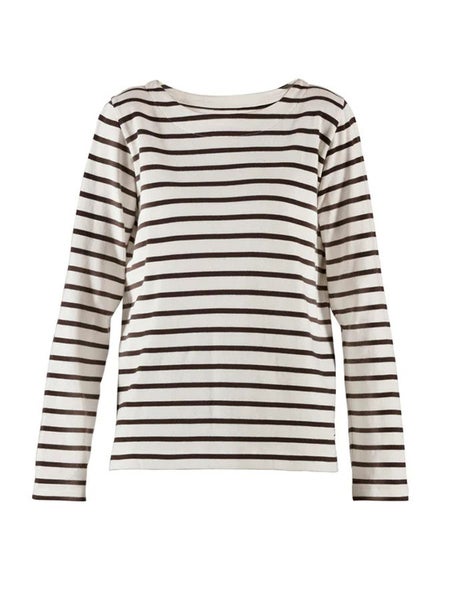 Donna Striped Blouse paita ruskea raidallinen