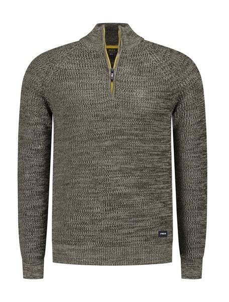 Pullover Half Zip neule vihre&auml;nharmaa