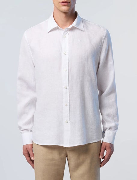 Shirt Spread Collar Pellavapaita Valkoinen