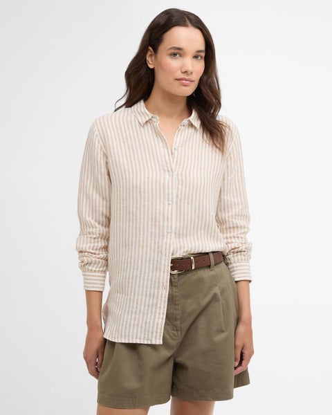 Marine Shirt Pellavapaita Beige raita