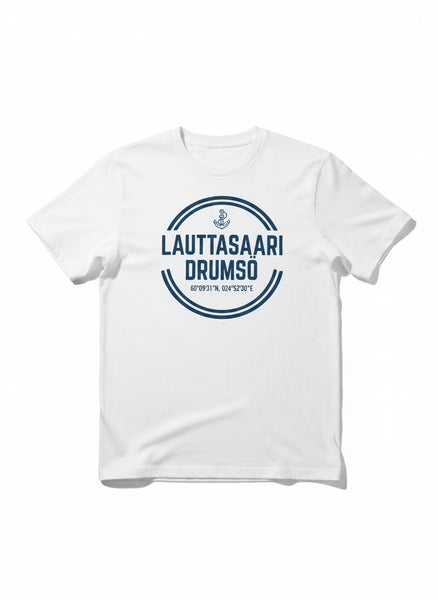 Lauttasaari t-paita unisex valkoinen