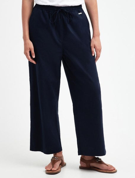 Christie Puuvilla-pellavahousut Tummansininen