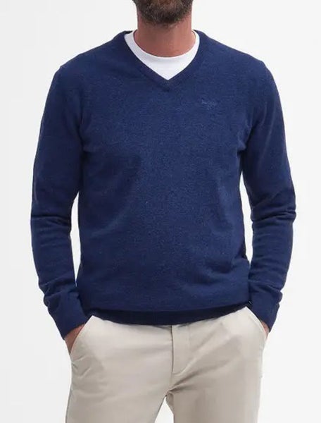 Essential Wool V Neck Villaneule Sininen