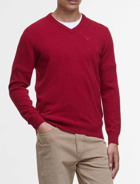 Essential Wool V Neck Villaneule Punainen