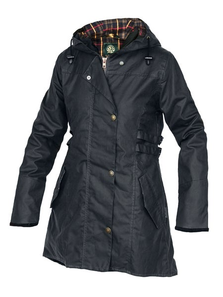 Hooded Katrina Wax Jacket &Ouml;ljykangastakki Tummansininen