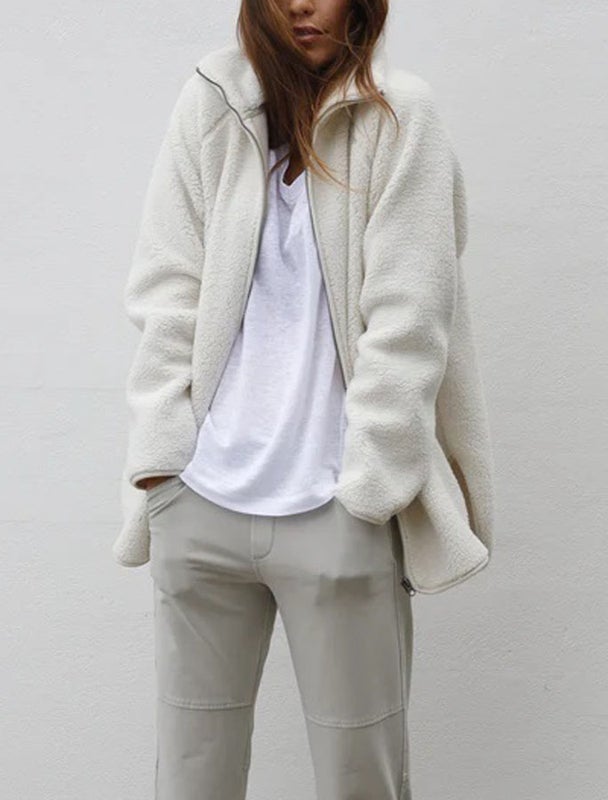 Blue Sportswear Aria Jacket Teddyfleecetakki luonnonvalkoinen