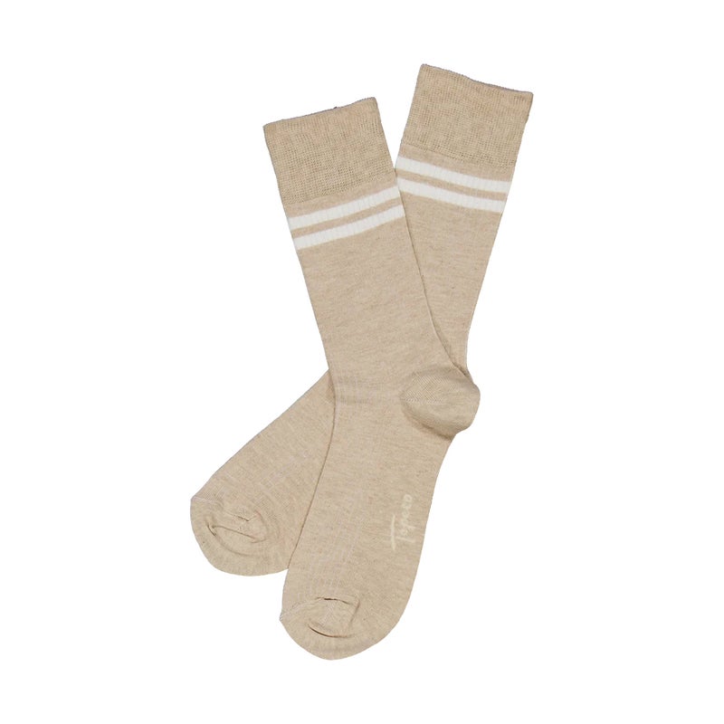 Puuvillasukat Stripe Beige