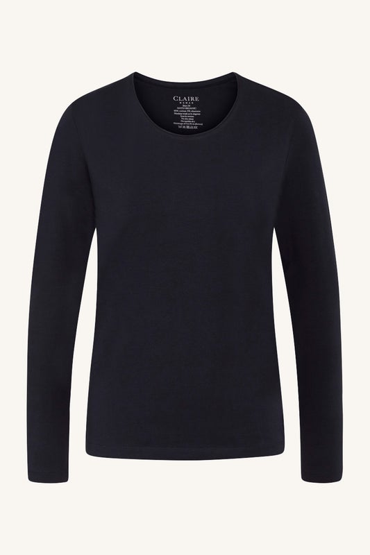 Amy LS trikoopaita Tummansinien