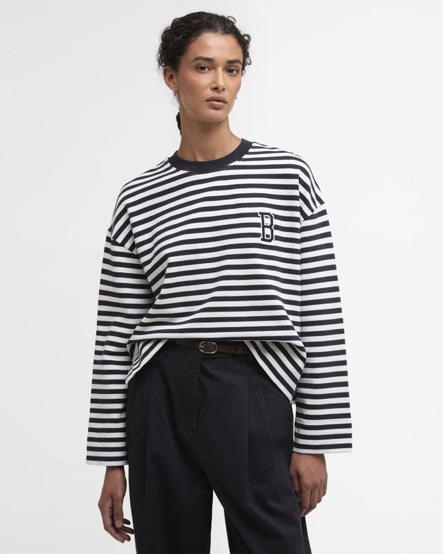 Barbour Gabby Sweat Navy Stripe