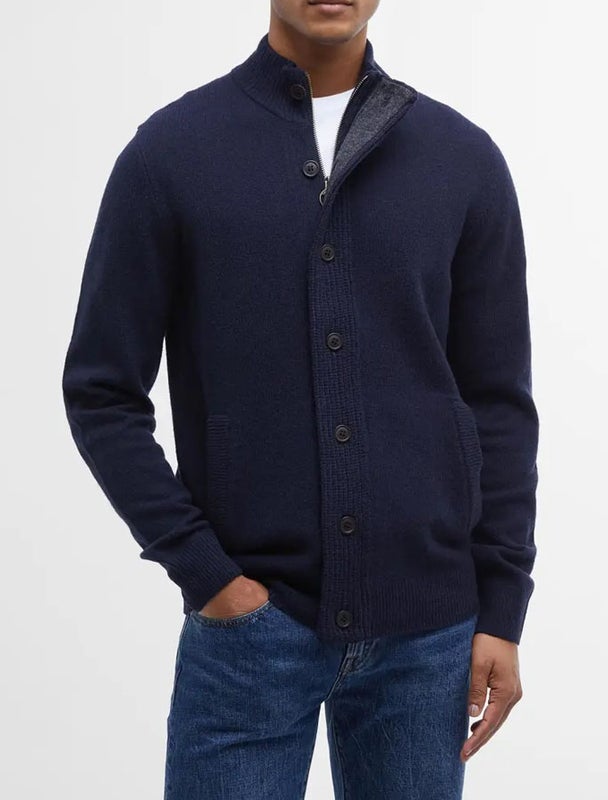 Barbour Essential Patch Zip Through Villaneule Tummansininen